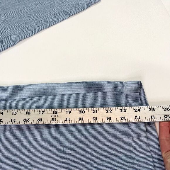 J.Jill Love Linen Pants Womens Small Blue Striped Cropped Wide Leg Elastic Waist - Picture 5 of 10
